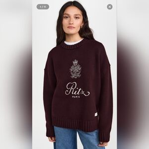 FRAME Ritz Paris Unisex Cashmere Sweater Bordeaux